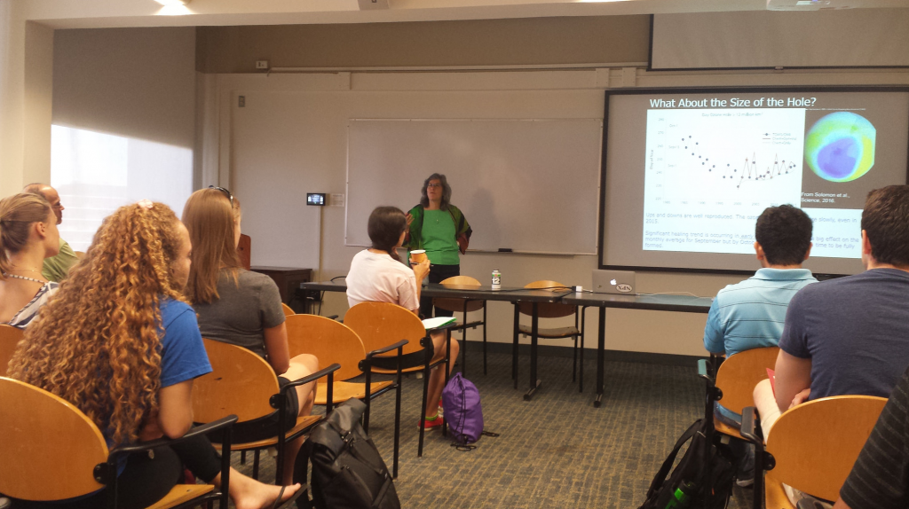 Atmospheric chemistry prof. Susan Solomon addresses the DEAPS cohort