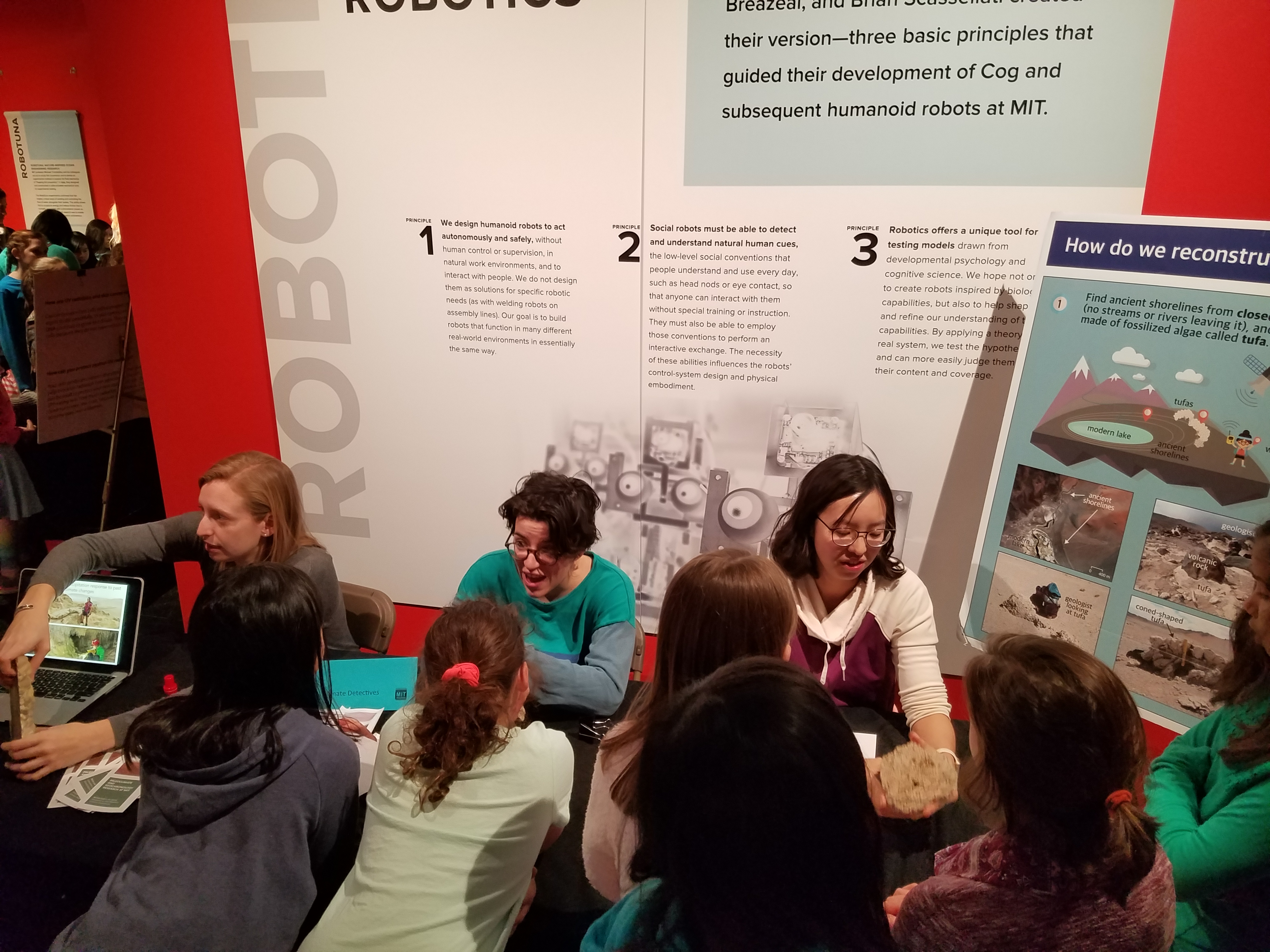 The McGee group's climate detectives used stalagmites to show how they study paleoclimates. (Photo: Lauren Hinkel)